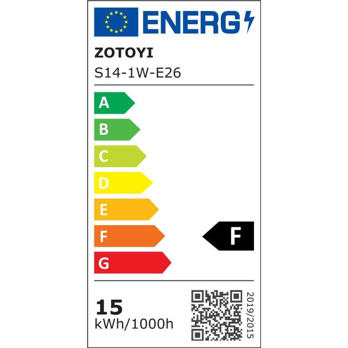 Льохотна гірлянда ZOTOYI 15м, зовнішня LED гірлянда з 15+1 пластиковими лампочками, IP65, вологостійка, для саду, тераси, вечірки, весілля, тепле біле світло 2700K