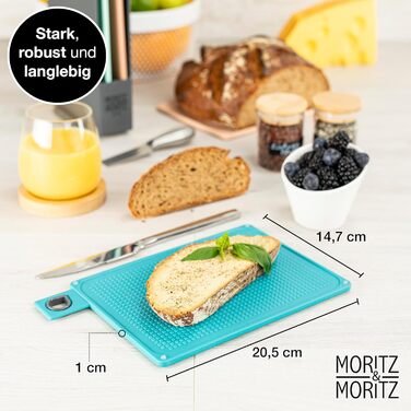 Набір з 3 кухонних обробних дощок Moritz & Moritz, пластик, 32x22 см, зі стійкою, великі, для кухні, підходять для посудомийної машини, гігієнічні