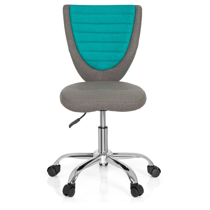 Дитячий офісний стільчик Kiddy Comfort, тканина сірий/бірюзовий, hjh OFFICE