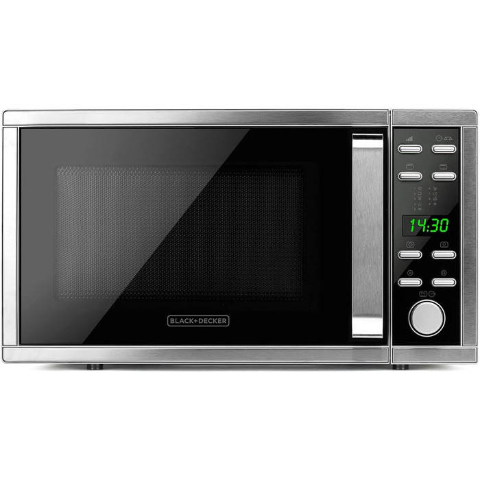 Мікрохвильова піч Black+Decker BXMZ901E з грилем і конвекцією, 25 л, сіра