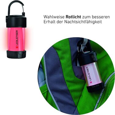 Ліхтар Ledlenser ML4 Warm Light LED, акумуляторний, 300 люмен, до 40 годин, червоне світло, карабін, для кемпінгу та вулиці
