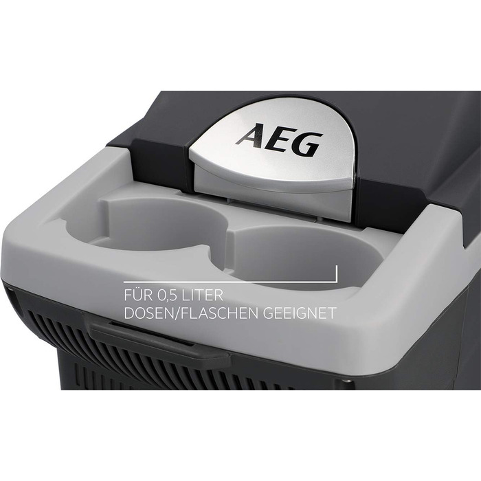 AEG Automotive Board-Bar BK 6 термоелектрична холодильна і підігрівальна сумка 6 л, 12V для авто та мережі, з ременем, чорна/світло-сіра