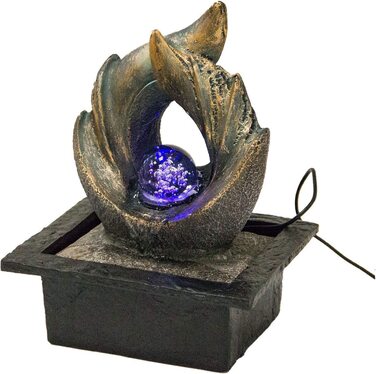 Настільний фонтан Elements з LED-підсвіткою та ефектом водоспаду, декоративний інтер'єрний фонтан Feng Shui для дому (модель Крила)