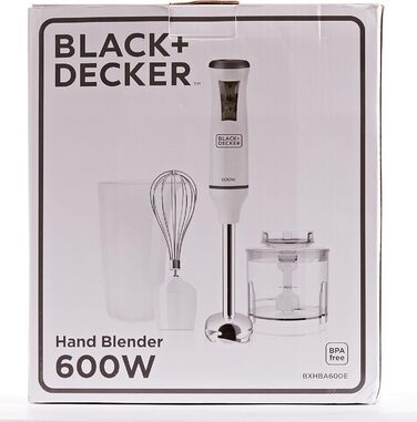 Занурювальний блендер Black+Decker, 600 Вт, 3 насадки