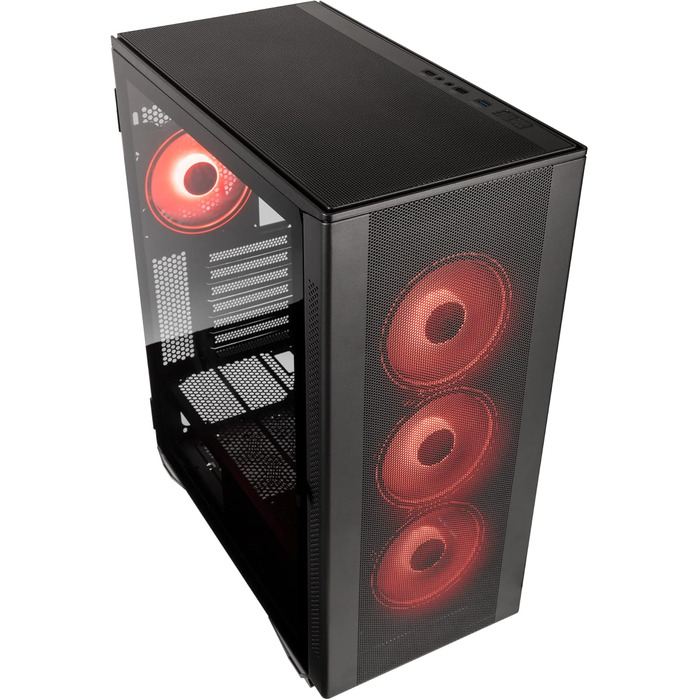 Корпус для ігрового ПК Kolink Stronghold Prism RGB чорний, EATX, Mesh-панель, відкидна дверцята із загартованого скла, 4x 120 мм ARGB вентилятори, Midi Tower