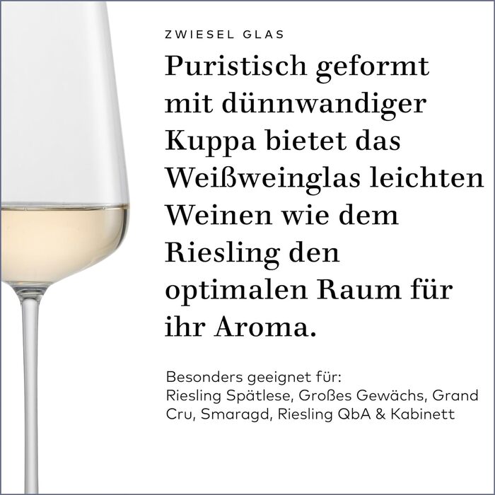 Бокали для білого вина Zwiesel Glas Vervino Riesling, 2 шт., тритан-кристал, німецьке виробництво, підходять для миття в посудомийній машині