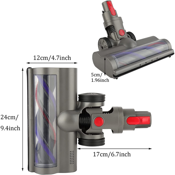 Турбощітка для підлоги з прямим приводом для пилососів Dyson V7/V8/V10/V11/V15, насадка для килимів з коротким ворсом і твердих підлог
