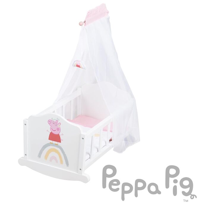 Дитяче ліжко Roba Peppa Pig 70x140 см з постільною білизною