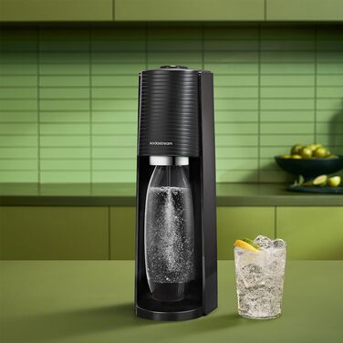 Сифон для газування води SodaStream TERRA Family Pack: 3 пляшки по 1л та циліндр CO2, чорний