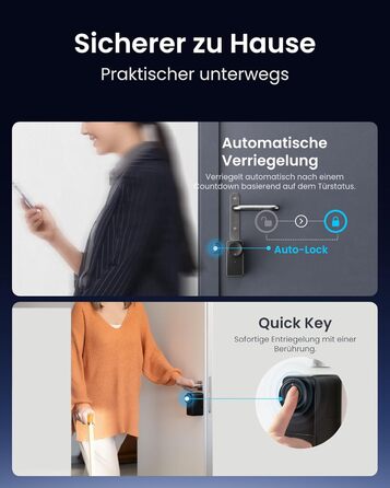 SwitchBot Smart Lock Pro: Розумний замок з акумулятором, Matter, WiFi, підтримка Apple Home, Alexa, Google Home, IFTTT, чорний