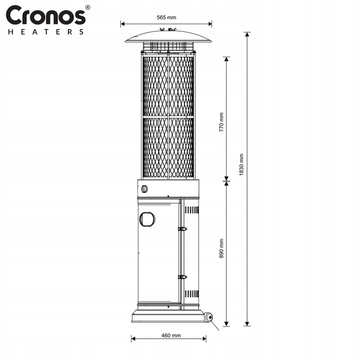 Терасова обігрівальна парасолька Cronos 183 см, 11 кВт