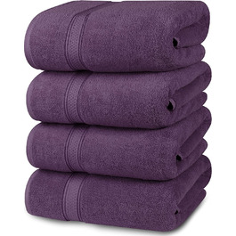 Набір рушників Utopia Towels 4 шт, 100% бавовна, 69x137 см, преміум, дуже вбираючі, м'які банні рушники, колір сливовий