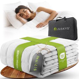 Обтяжена ковдра Juskys Anti-Stress 9 кг (135x200 см) зі скляними кульками, бавовна та мікрофібра для дорослих при безсонні