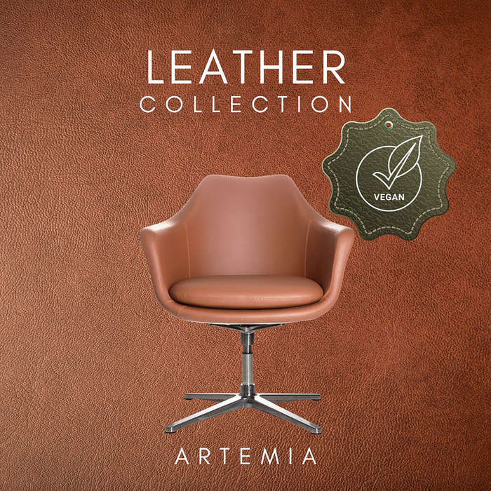 Офісне крісло / крісло для відпочинку ARTEMIA штучна шкіра коричневий hjh OFFICE