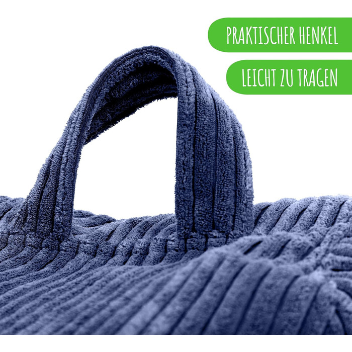 Чохол для крісла-мішка Green Bean Square XL 90x110 см, червоний, корд, без наповнювача, м'який, міцний, з внутрішнім мішком, праний, для дому