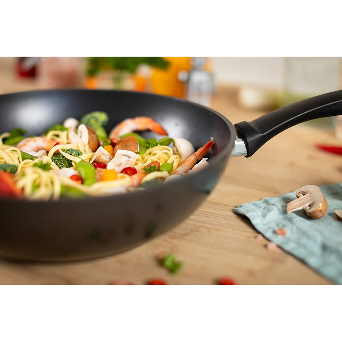 Wok KUHN RIKON Easy Induction 28 см, антипригарний, алюмінієвий, для індукції, чорний