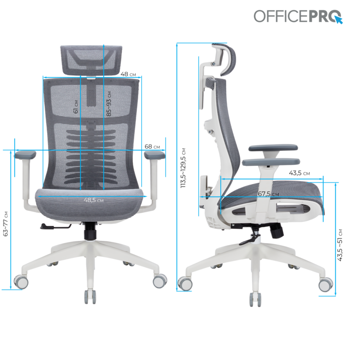Крісло офісне OfficePro Balance OC620-W-DG-DG