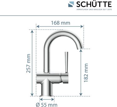 Змішувач для ванної SCHÜTTE 79710 LONDON з висувною лійкою, для миття волосся, однорідний, з комплектом зливу, хром