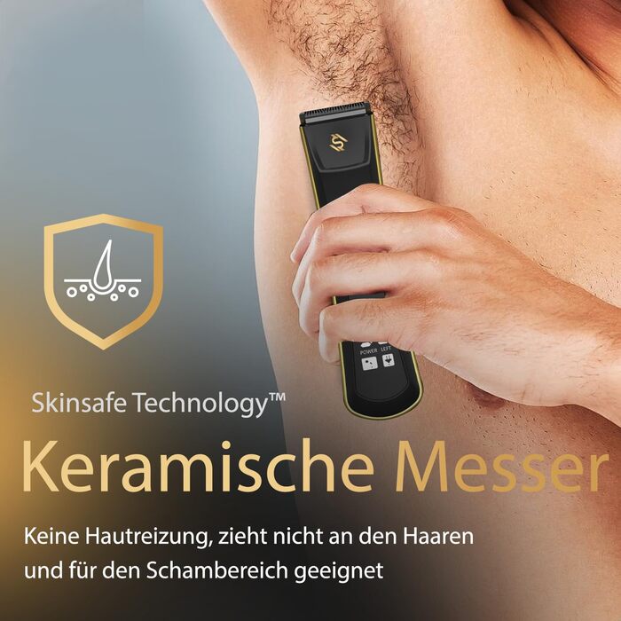 Wellshave Триммер для тіла і бороди чоловічий, електричний шейвер для інтимної зони та тіла, тример для стрижки волосся, подарунок на День батька