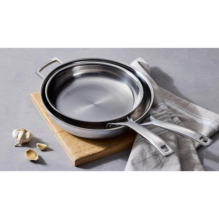 Сковорода LE CREUSET з нержавіючої сталі 28 см, Ø 28 см, для всіх типів плит (включно з індукцією) та духовки, срібна