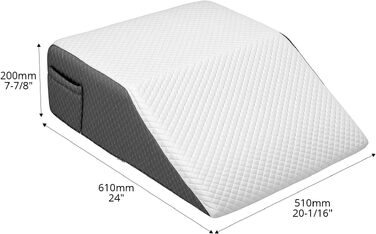 Подушка для ніг QWORK® 61x51x20 см, ергономічна з піни Memory Foam для підтримки вен, подушка для підняття ніг