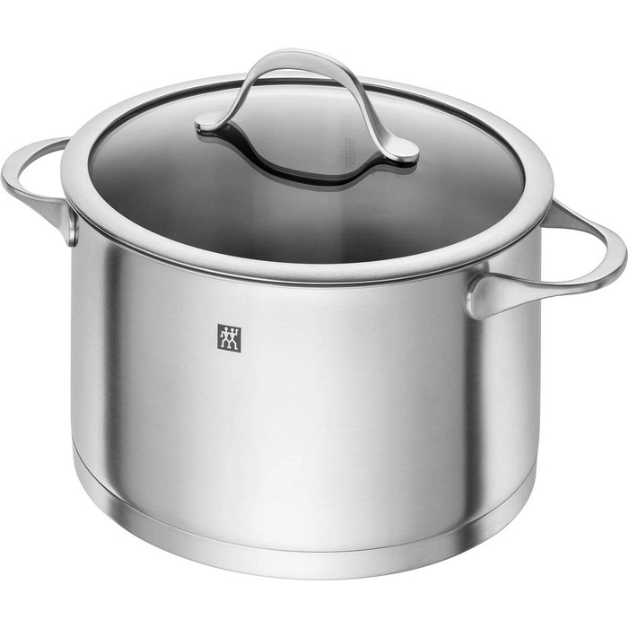 Набір каструль ZWILLING Essence 5 предметів з кришкою з термостійкого скла, індукційне дно, не покриті, нержавіюча сталь, сріблясті