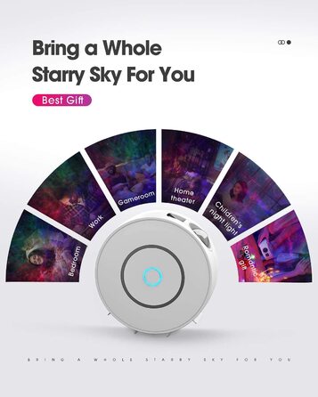 Проєктор зоряного неба SUPPOU LED WiFi з керуванням зі смартфона, 3D проектор галактики, нічник для дітей та дорослих, RGB підсвічування, голосове керування, для вечірок, білий колір