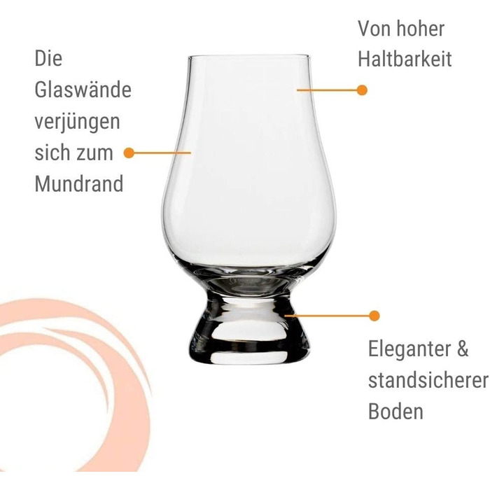 Набір склянок для віскі Glencairn, 4 шт, 190 мл, кришталеве скло, для дегустації, підходить для посудомийної машини