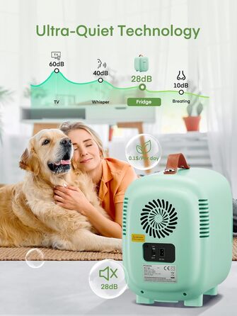 Міні холодильник FOHERE 5 літрів / 6 банок, USB живлення, 220V AC/12V DC, для напоїв та догляду за шкірою, білий (зелений)