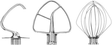 Кухонна машина KitchenAid Artisan: планетарний міксер з чашами 4.8 л та набором насадок із нержавіючої сталі, чорний чавун