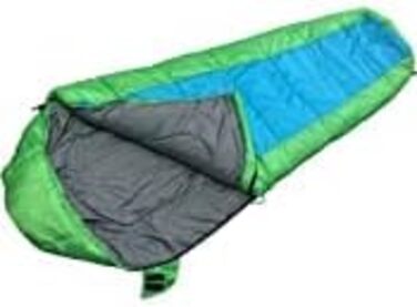 Дитячий спальний мішок EXPLORER JUNIOR 170x70x50 см мумія для кемпінгу, зелено-синій