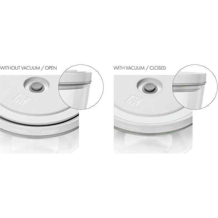 Набір вакуумних контейнерів ZWILLING Fresh & Save зі скла та нержавіючої сталі, 6 предметів (S-12см, M-18см, L-24см), сірий