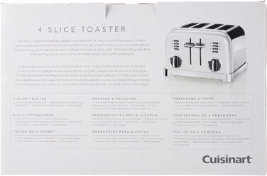 Тостер Cuisinart на 4 тостів, широкі слоти, 6 режимів, функція розморожування, для багета і бейглів, перламутровий