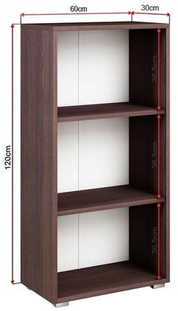 Стелаж Matkam 60 x 120 x 30 см, колір венге