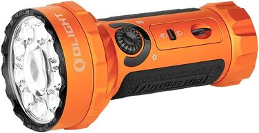 Ліхтарик OLIGHT Marauder Mini LED 7000 люменів, 600 м, перезаряджуваний, з дальнім і розсіяним світлом, 3 кольори LED, датчик відстані, для активного відпочинку, помаранчевий