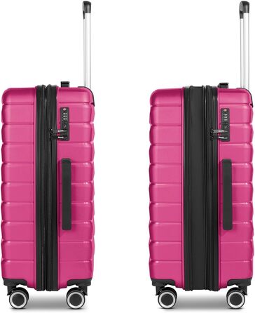 Набір валіз для подорожей Bench Paris, 3 предмети, поліпропілен, Arctic-pink — дорожні тролеї з TSA-замком та 4 подвійними колесами