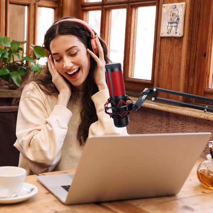 Універсальний пантограф (мікрофонна стійка) YOUSHARES для HyperX QuadCast S/2S, Blue Yeti, Rode PodMic, Razer Seiren — адаптер для стрімінгу, геймінгу та подкастингу, чорний