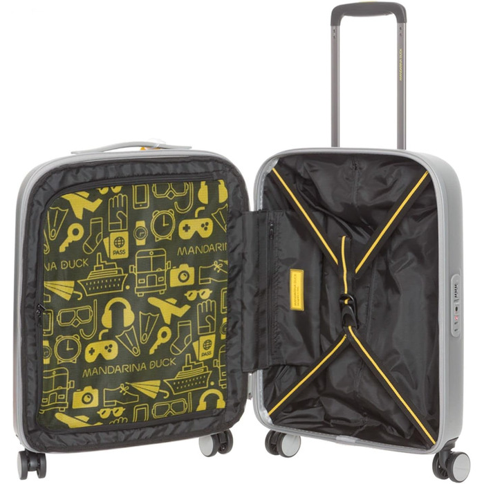 Валіза Mandarina Duck Logoduck на колесах, 40x55x20/23 см, срібляста, пластик