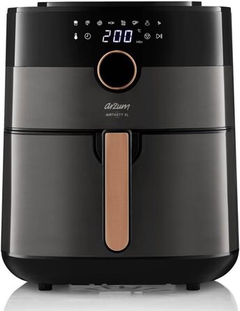 Фритюрниця Arzum Airtasty AR2074-B з великим об'ємом, без олії, здорове смаження, цифрова панель, 8 програм, налаштування часу та температури, колір мідний