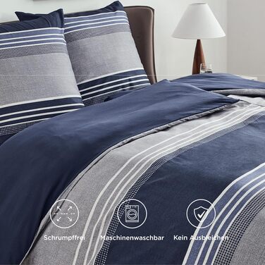 Комплект постільної білизни BEDSURE з мікрофібри, 4 предмети (135x200 см), колір синій з гілками, включає 2 наволочки 80x80 см
