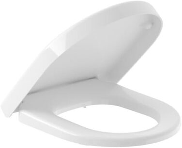 Сидіння для унітазу Villeroy & Boch Subway 2.0 Compact D-Form, білий альпійський глянцевий, з мікроліфтом, Duroplast, 9M68S101