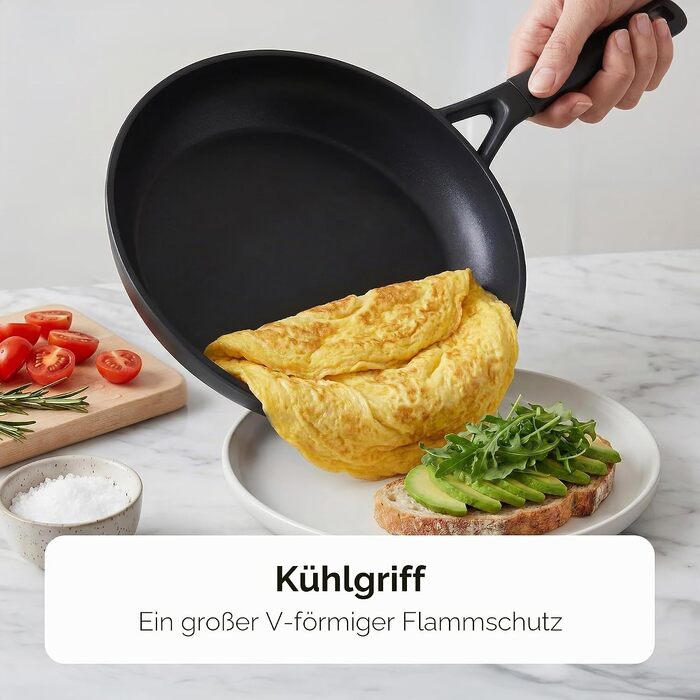 Набір сковорідок KitchenAid Classic для індукційних плит (20, 24, 28 см), керамічне антипригарне покриття без PFAS, посудомийна машина та духовка, чорний