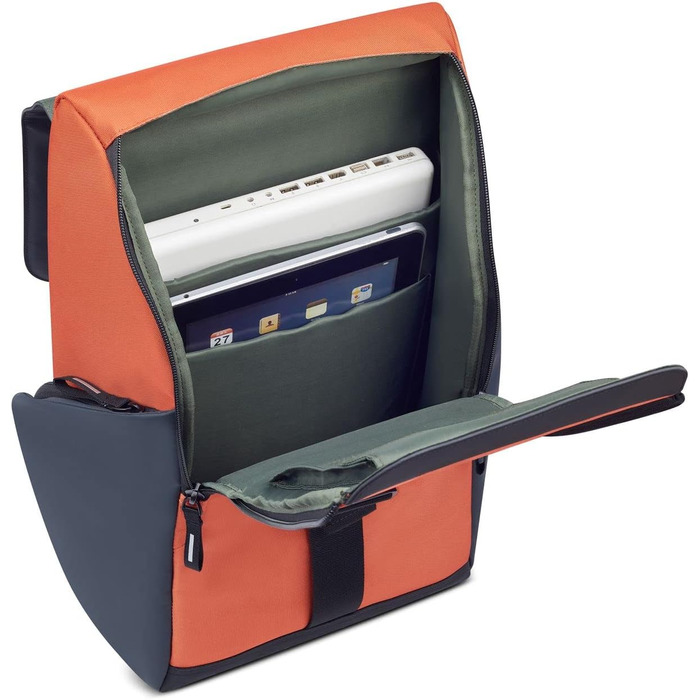 Міський рюкзак DELSEY PARIS SECURFLAP 21 л, 45x31x14 см, помаранчевий, м'який корпус