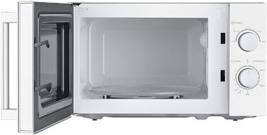 Мікрохвильова піч Comfee CMSN 20 WH, 20 л, 700 Вт, механічне керування, 5 режимів, розморожування, підсвічування, біла