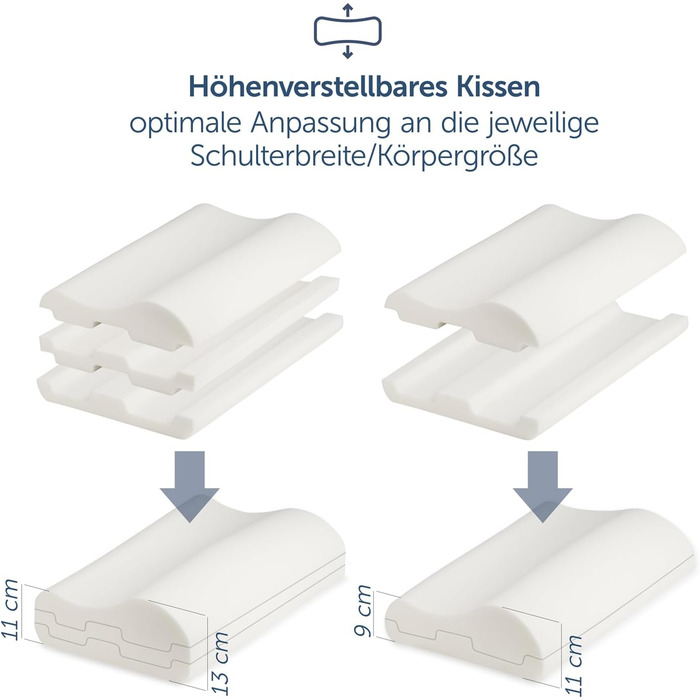 Ортопедична подушка Blumtal з підтримкою шиї - подушка з Memory Foam, сертифікат Oeko-TEX, для зняття болю в шиї, ергономічна подушка для тих, хто спить на боці, розмір 60x36x13 см