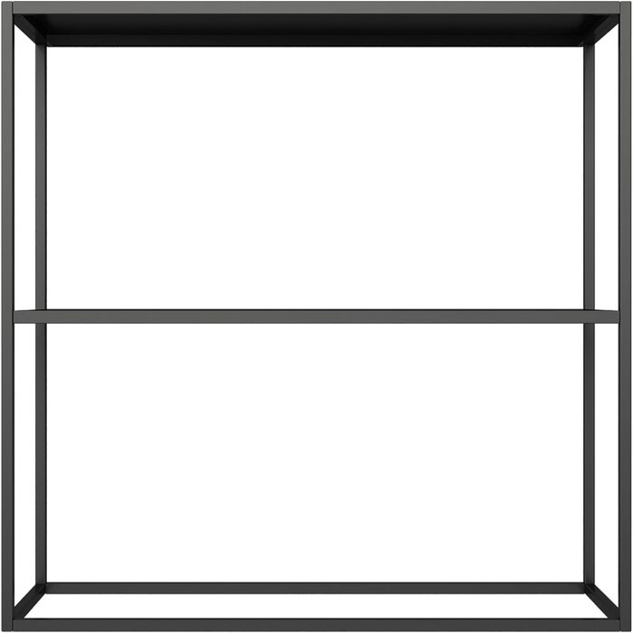 Консольний стіл en.casa Strömstad з полицею, металевий каркас, чорний матовий, 80x80x26 см, для коридору, вітальні, спальні та офісу