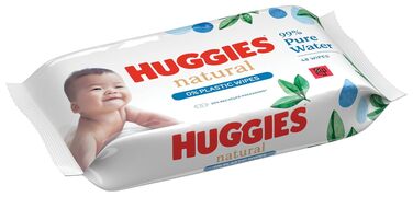Дитячі вологі серветки Huggies Natural Biodegradable Sensitive, біорозкладні, для чутливої шкіри, велика упаковка (8х48 шт)