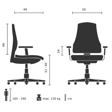 Крісло для керівника RELAX WD 100 тканина Синій/М'ятний MyBuero