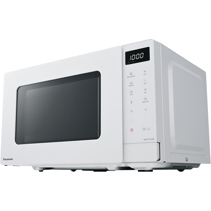 Мікрохвильова піч Panasonic NN-ST21QWEPG 20л, 800 Вт, біла - соло, з автоматичним розморожуванням та 11 програмами