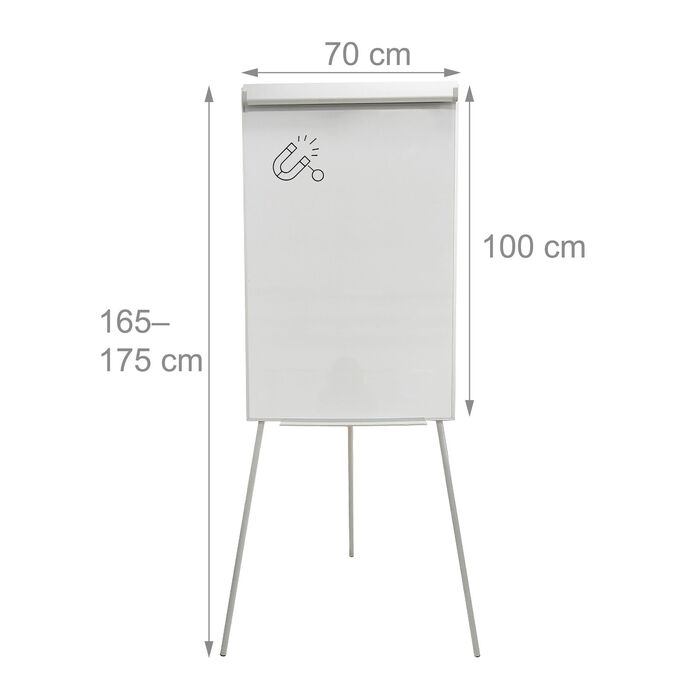 Дошка для письма Relaxdays Flipchart, 100x70 см, з двома кріпленнями